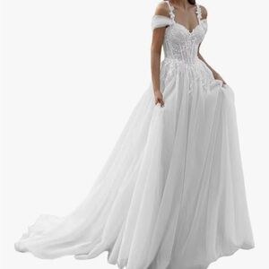Elegant White Off-Shoulder Gown